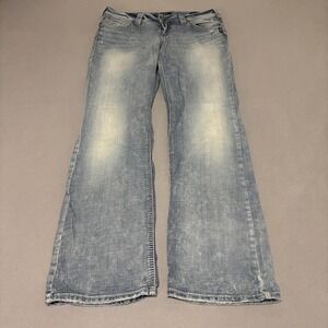 Silver Jeans Co Womens Suki Mid Slim Bootcut 33x33 Light Wash Denim Casual